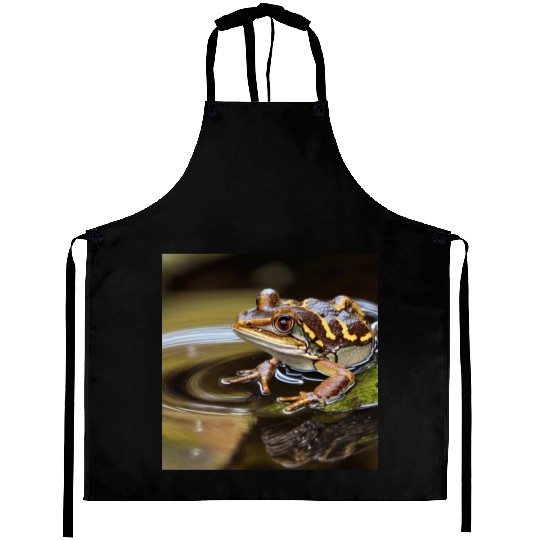 Rain frog" cute crazy leopard frog Aprons