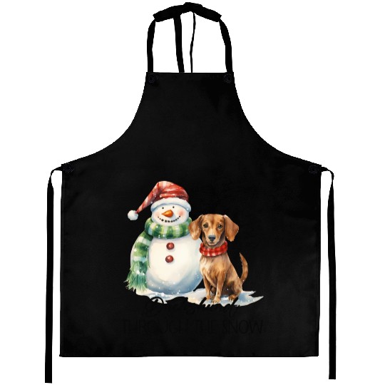 Dachshund Through The Snow Aprons
