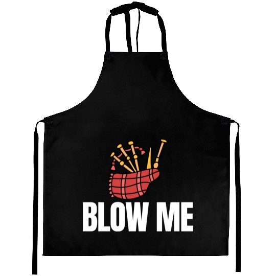 Blow Me Bagpipe Lover Bagpiper Classical Marching Aprons