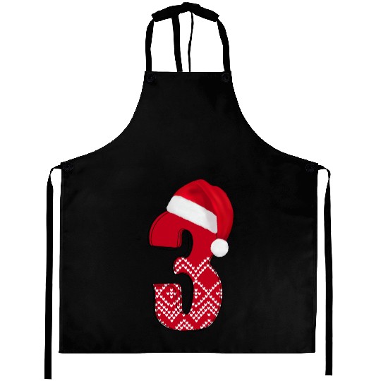 Third Christmas Time - 3 Years - Number Three Aprons