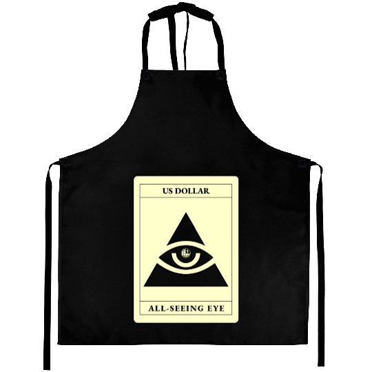 Us Dollar All Seeing Eye Aprons