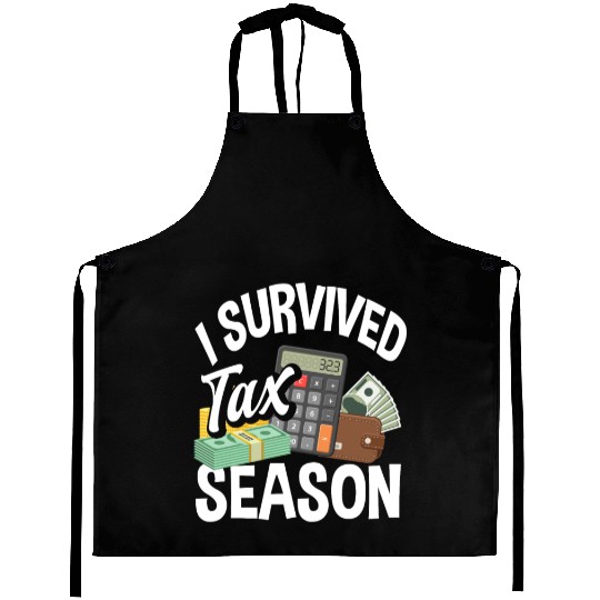 I Survived Tax Season Funny Accountant Gift Aprons