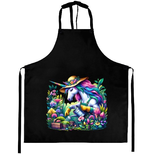 Botanist Unicorn in a Magical Garden Aprons