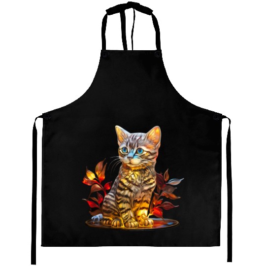 Stained Glass American Shorthair kitten Aprons