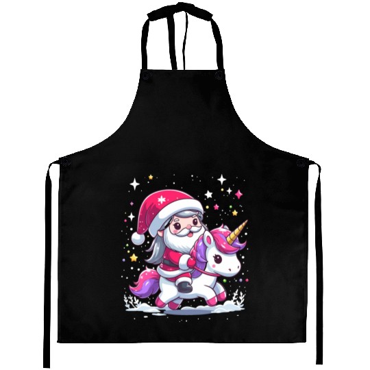 Santa Claus and Unicorn Aprons