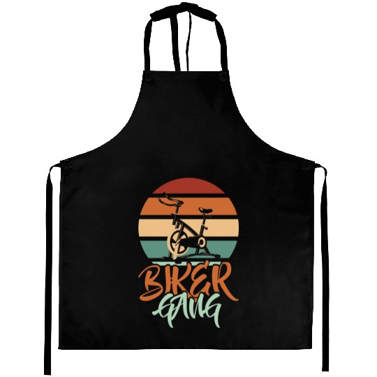 Biker Gang Retro Vintage Gym Cycling Funny Indoor Aprons