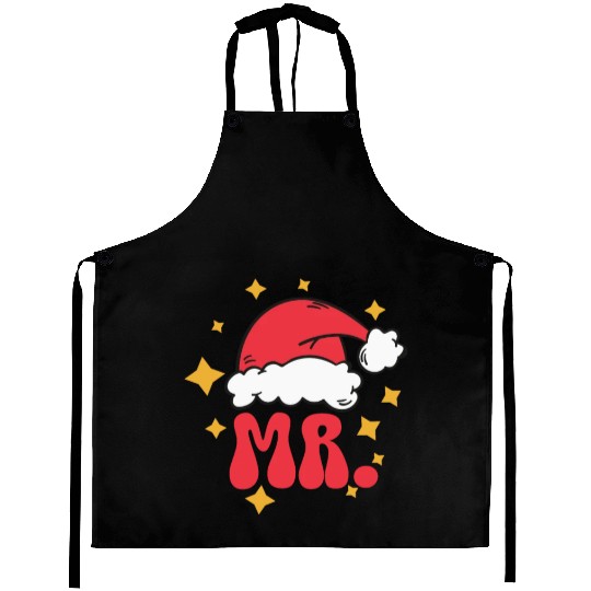 Mr And Mrs Claus Christmas Couples Matching Pajama Aprons