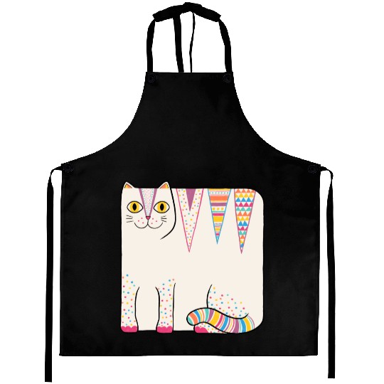 White Loaf Cat Aprons