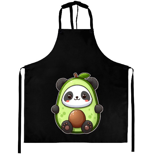 Panda in avocado costume Aprons