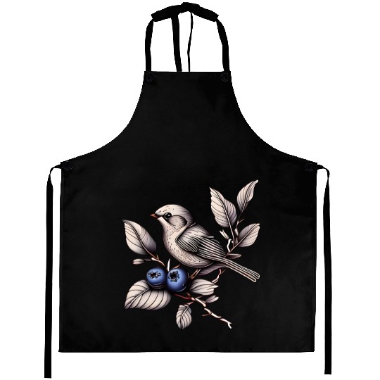 Bird on a Blueberry Branch Aprons