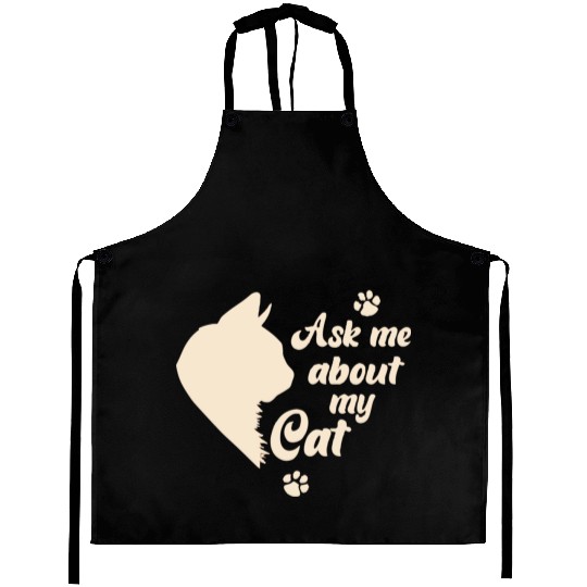 Ask Me About My Cat Lover Mom Gift Aprons
