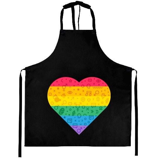 Rainbow Heart Aprons