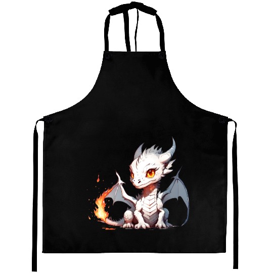 Young fire dragon Aprons