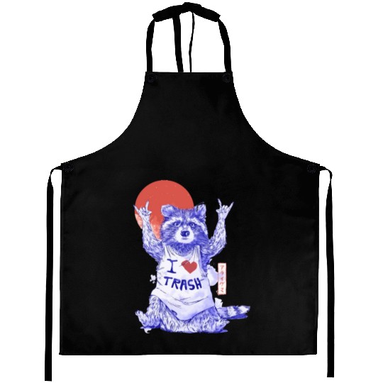 I Love Trash Cute Funny Metal Raccoon Gift Aprons
