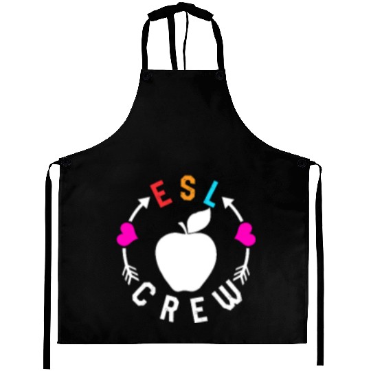 Teacher Aprons, ESL Crew Cute Apple Pocket Aprons,