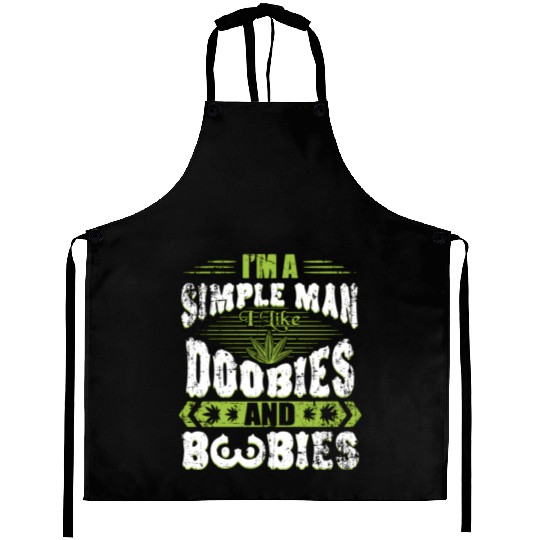 Marijuana Doobies And Boobies Smoking Pot Weed Aprons