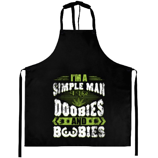 Marijuana Doobies And Boobies Smoking Pot Weed Aprons