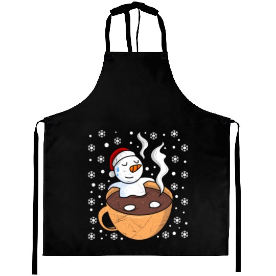 Snowman Hot Cocoa Snowmen Swimming in Hot Aprons