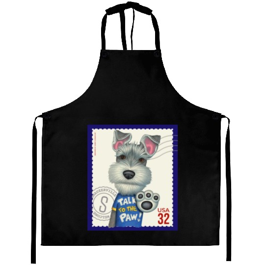 Cute Funny Schnauzer Stamp Aprons