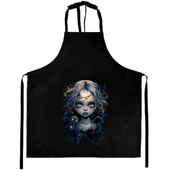 Gothic Girl Halloween Fantasy Dark Aprons
