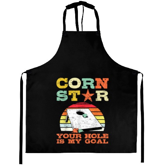 Corn Star Your Hole is My Goal Vintage Cornhole Aprons