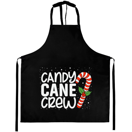 Funny Christmas Candy cane crew Aprons