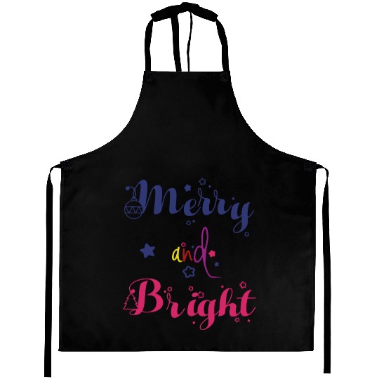 Merry and Bright Christmas Aprons