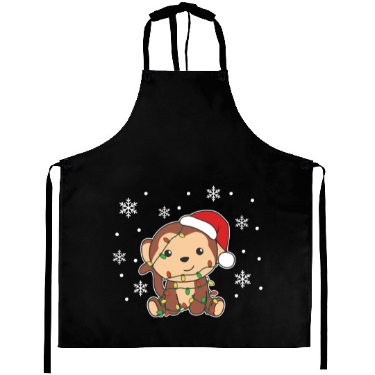 Monkey Christmas Winter Animals Monkeys Aprons