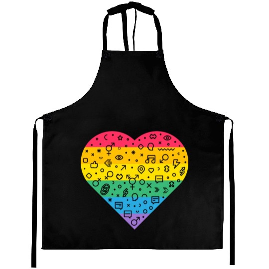 Rainbow Heart Aprons