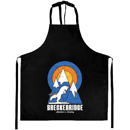 Retro Breckenridge Ski White Fox Aprons