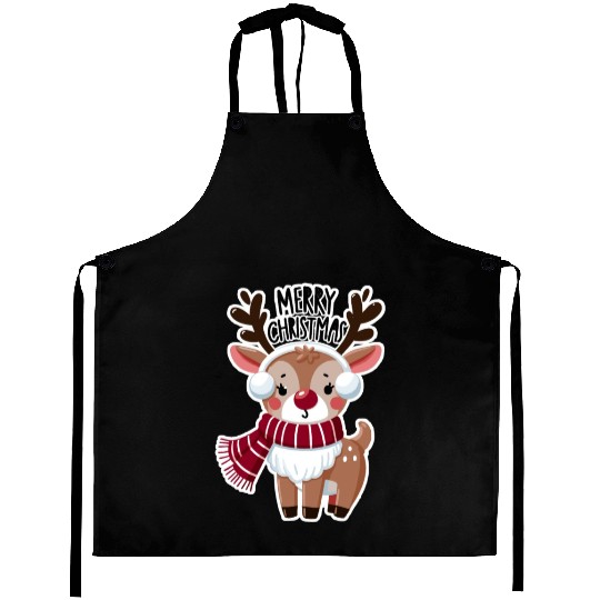 Merry Reindeer Christmas Aprons