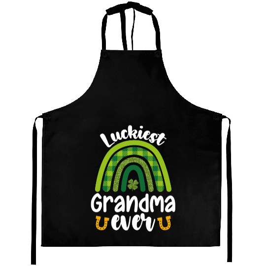Luckiest Grandma Ever Family St Patrick's Day Aprons