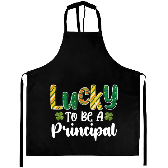 Lucky To Be A Principal School St Patrick's Day Aprons