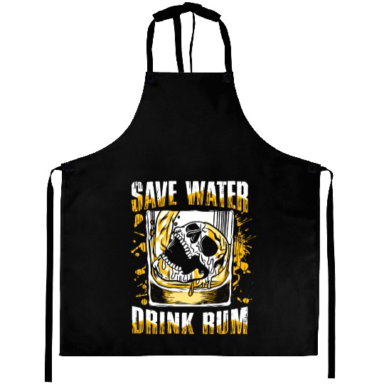 Save water drink rum | pub crawl drinking Aprons