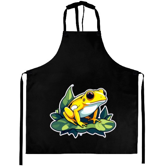 Golden Poison Frog Illustration Aprons