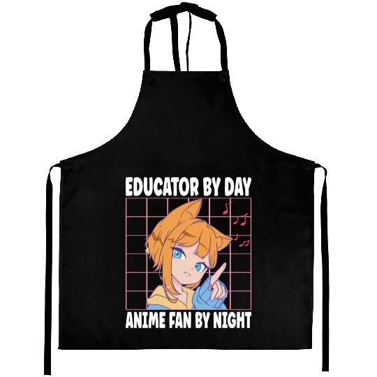 Educator By Day Anime Fan By Night Funny Women Men Aprons