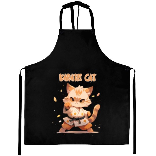 Funny Karate Cat MMA Kawaii Martial Arts Aprons
