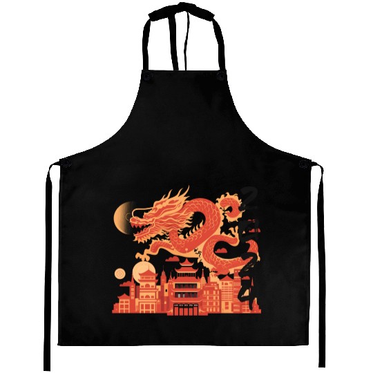 Year Of The Dragon Aprons | chinese lanterns