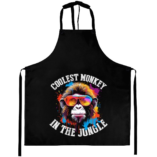 Coolest Monkey In The Jungle Aprons