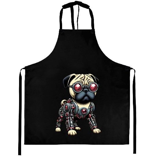 Dog Pug Robot Cyborg Mechanical Aprons
