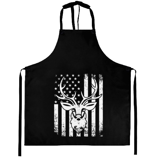 American Flag Deer Whisperer Aprons
