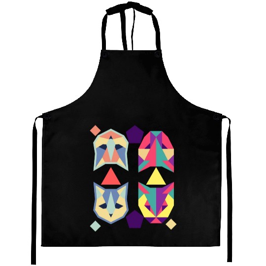 Geometric Cats Bat Retro abstract Aprons