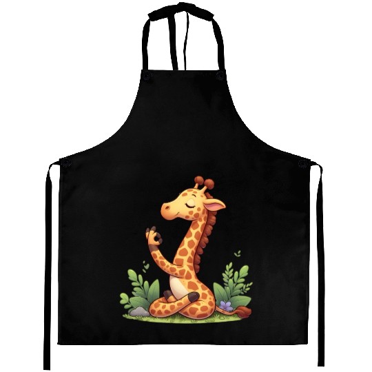 Giraffe yoga practitioner Aprons