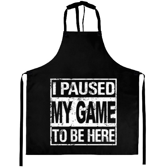I Paused My Game To Be Here Aprons