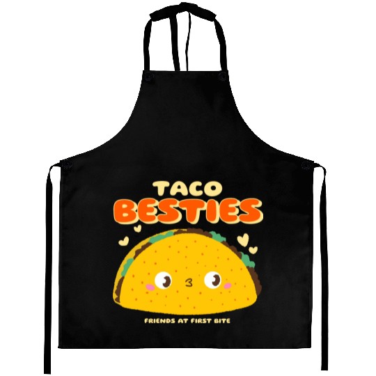 Cute "Taco Besties" Graphic Aprons