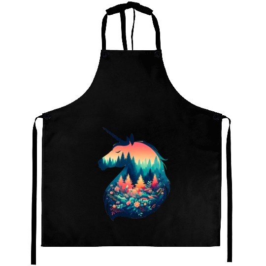 Nature in Unicorn Pattern Aprons