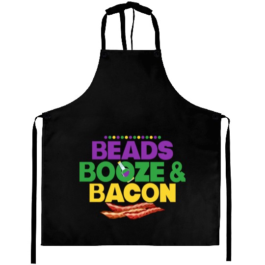 Beads Booze & Bacon Carnival Mardi Gras Aprons