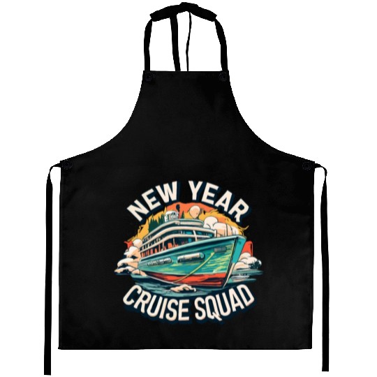 new year cruise squad 2024 boat cruise lovers gift Aprons