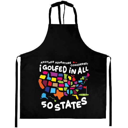 I Golfed in all 50 States USA Map Golf Bucket List Aprons
