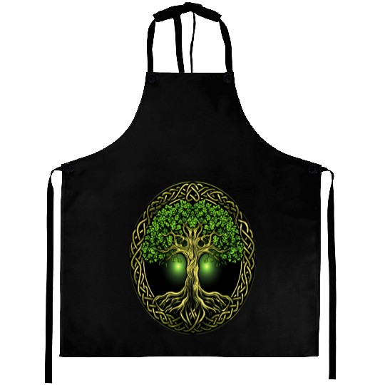 St Patricks Day Celtic Knot Tree Irish Gaelic Aprons